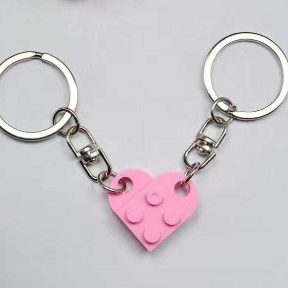 Lego Brick Heart Keychain - Couple/Friendship Keychains - Picture 3 of 4